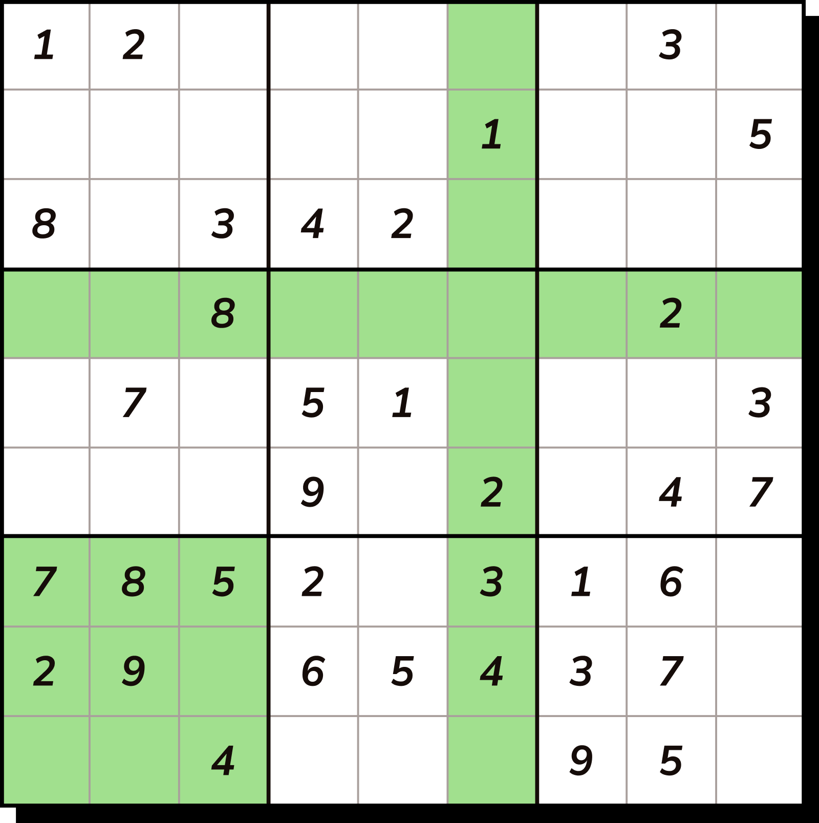 Sudoku verovering 9x9 puzzelraster